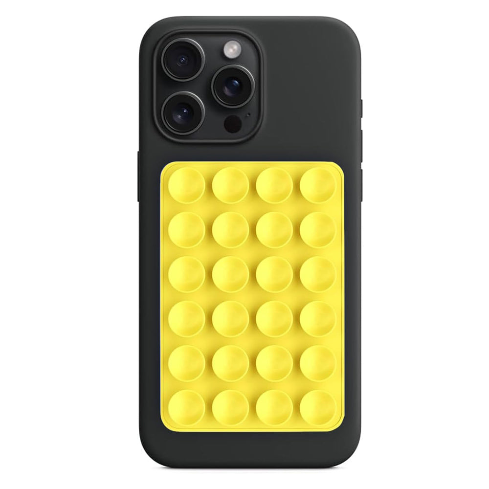 Techsuit - Phone Holder (SY-PAD) - Suction Pad for Selfies, Silicone, Adhesive Mount, Rectangular Shape - Yellow