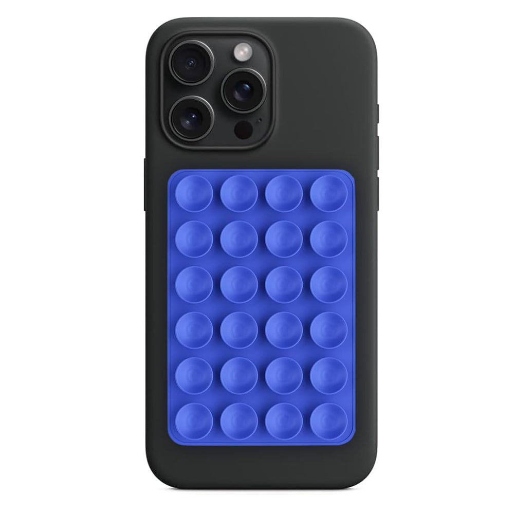 Techsuit - Phone Holder (SD-PAD) - Suction Pad for Selfies, Silicone, Adhesive Mount, Rectangular Shape - Dark Blue