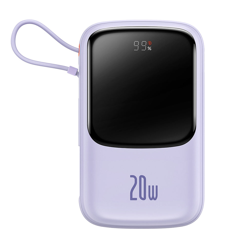 Baseus - Power Bank Qpow Pro (PPQD030005) - Lightning, Type-C, USB, 20000mAh, 20W, with Cable USB-C, Lightning, 3A - Purple