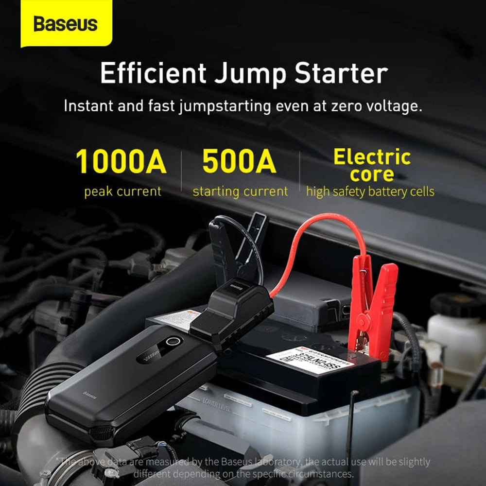 Baseus - Car Jump Starter Super Energy Air (C00245501113-00) - with Power Bank, 10000mAh, 1000A, USB, Type-C - Cluster Black