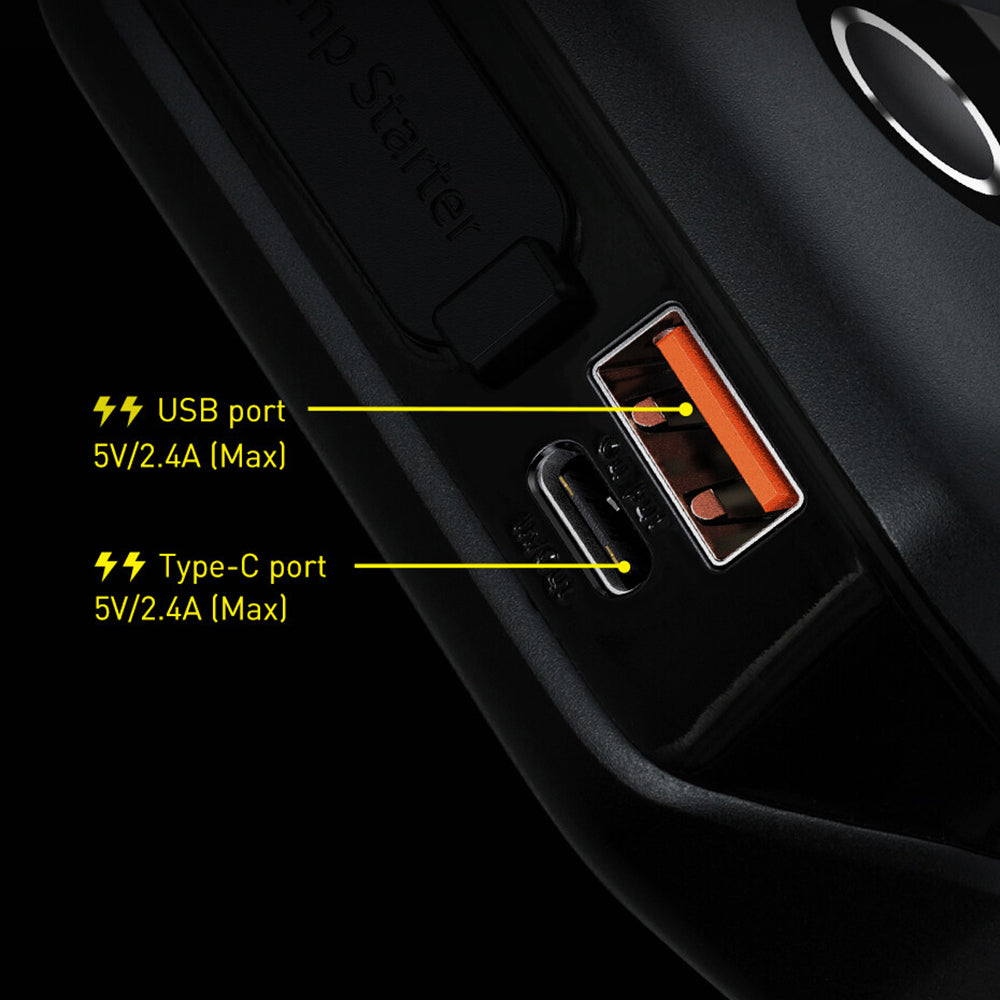 Baseus - Car Jump Starter Super Energy Air (C00245501113-00) - with Power Bank, 10000mAh, 1000A, USB, Type-C - Cluster Black
