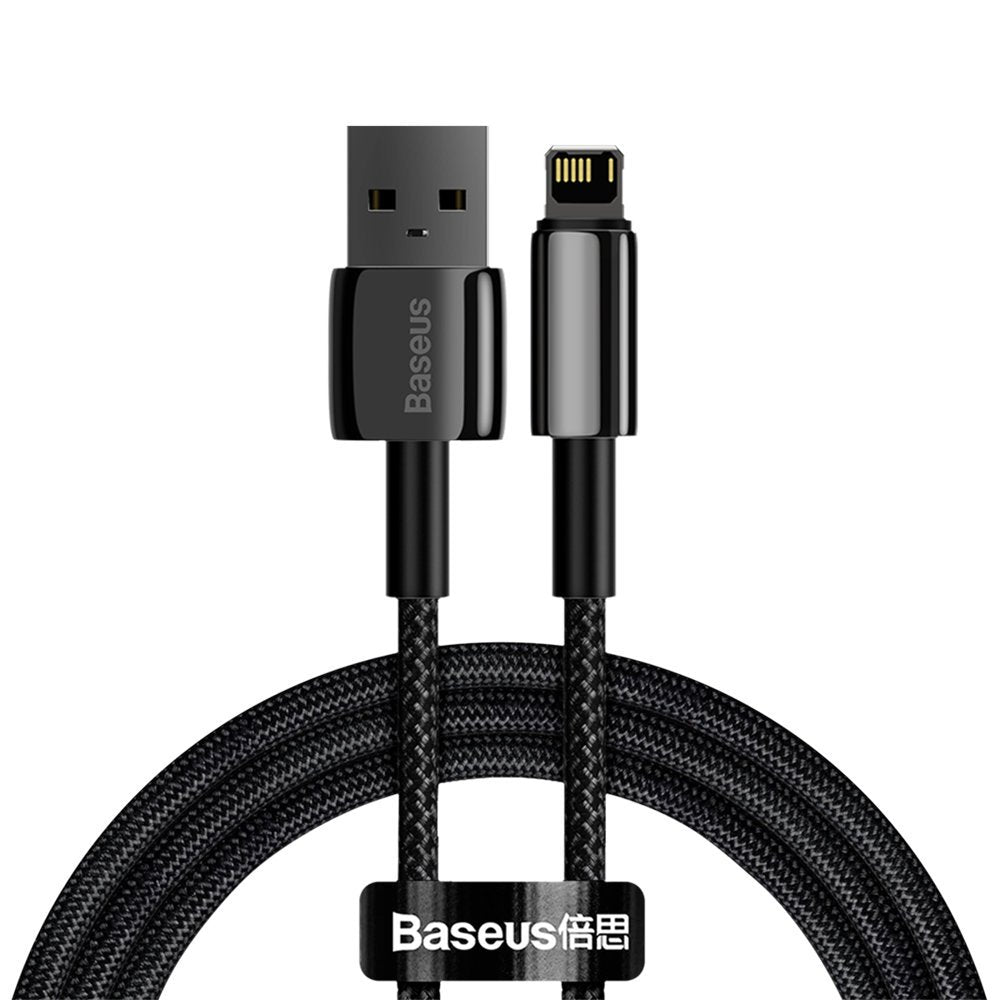 Baseus - Data Cable Tugsten Gold (CALWJ-01) - USB to Lightning, 2.4A, 1m - Black