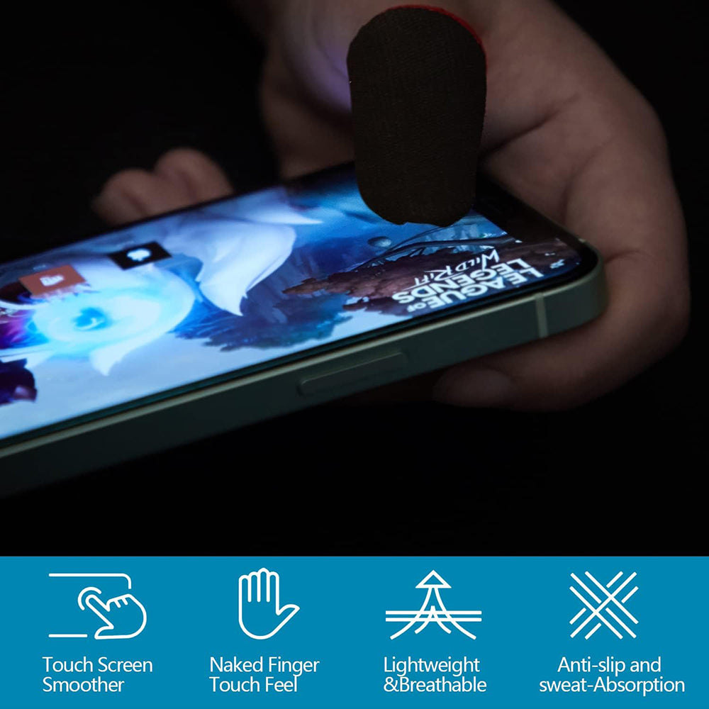 Techsuit - Mobile Gaming Finger Sleeve (FS1-02) - for Peaceful Elite, King of Glory, Call of Duty - Black