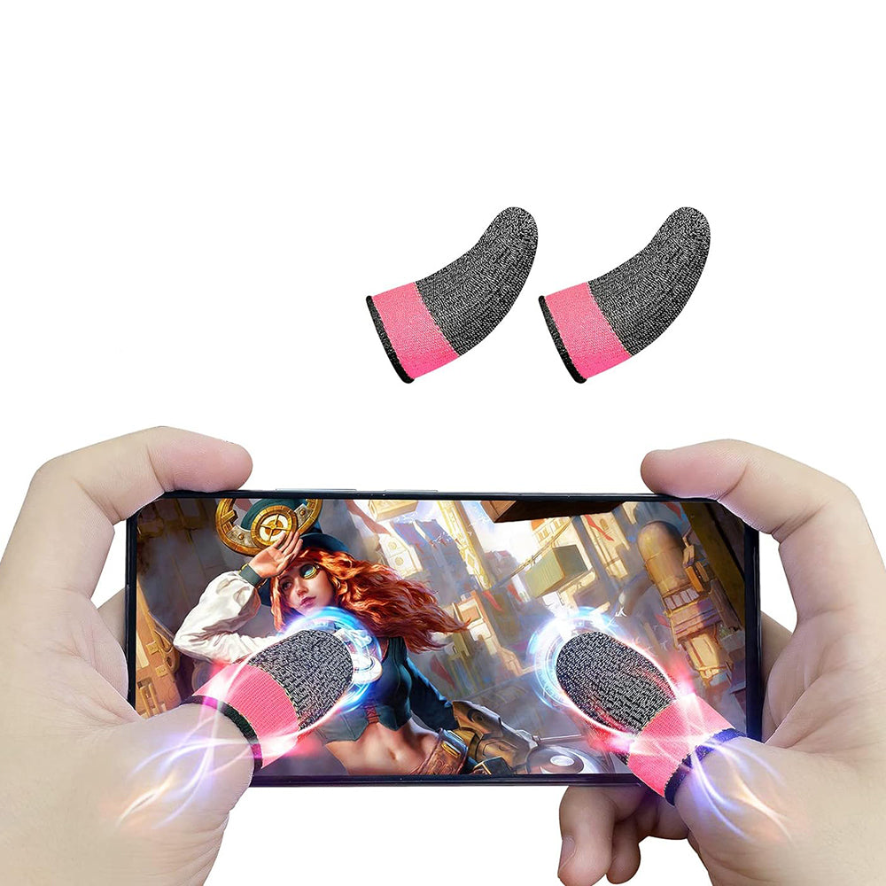 Techsuit - Mobile Gaming Finger Sleeve (FS4-04) - for Peaceful Elite, King of Glory, Anti-Sweat - Pink