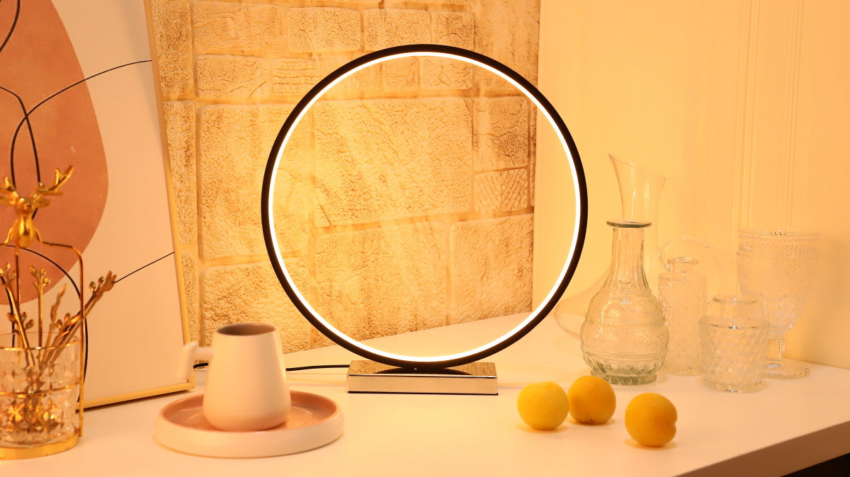 Designnest Round Table Lamp |Heng| Σφαιρική διακοσμητική λάμπα διαμέτρου 35 εκατοστών με ροοστάτη (Μαύρο)