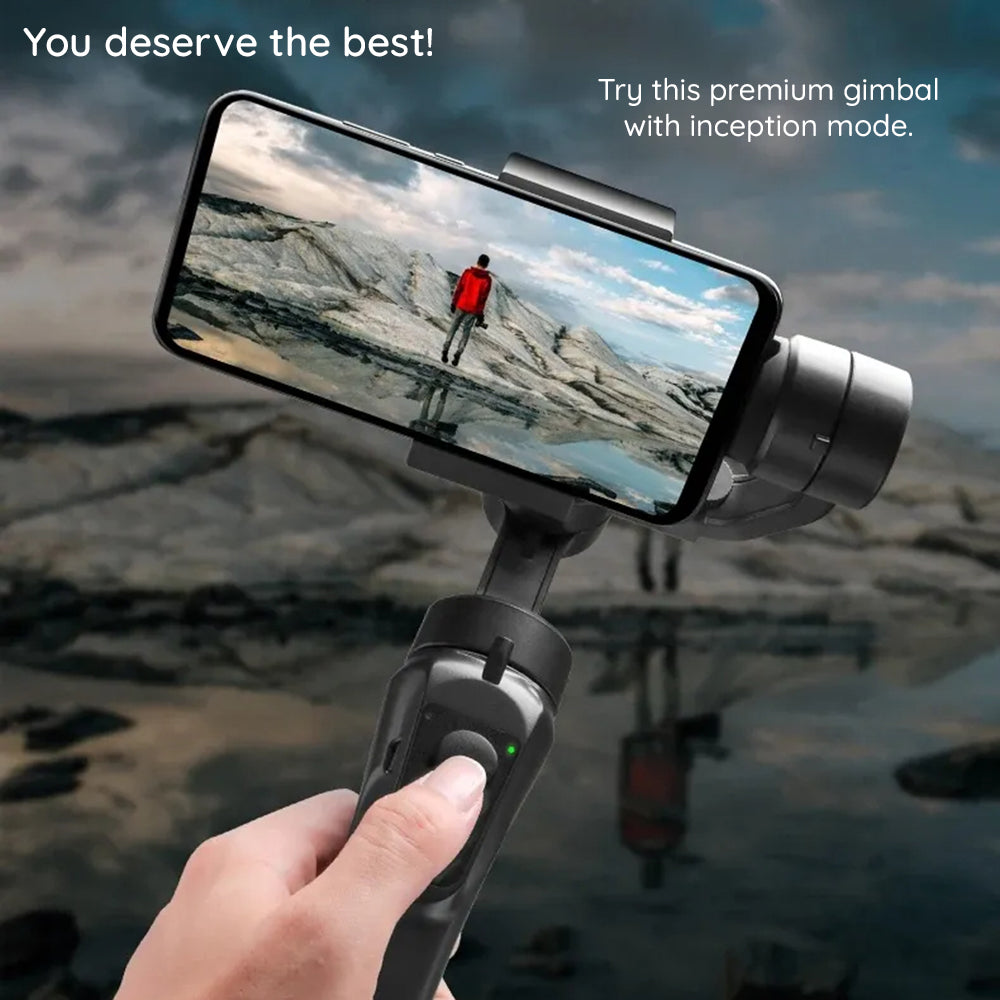 Techsuit - Phone Gimbal (F5) - with Face Tracking, Inception mode, Beauty Function, Time-Lapse, Foldable, 2200mAh - Gray