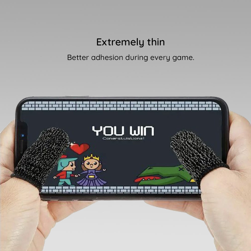 Techsuit - Mobile Gaming Finger Sleeve (FS2) - for Peaceful Elite, King of Glory, Call of Duty - Black