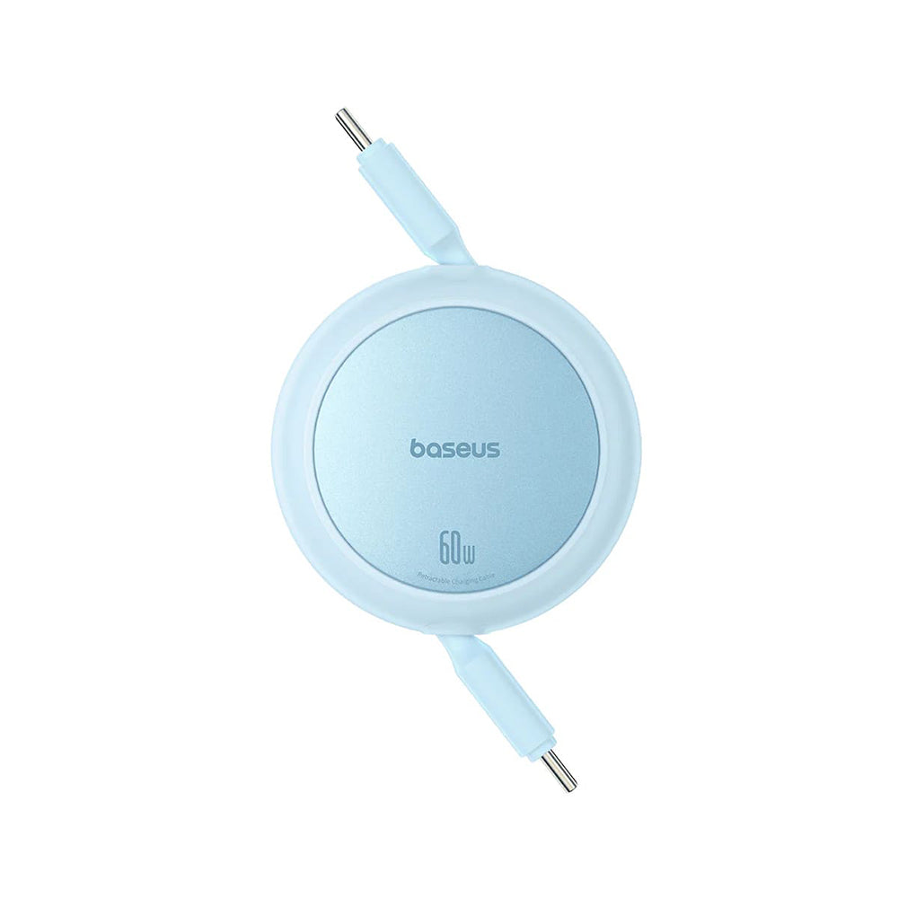 Baseus - Data Cable Free2Pull Mini (P10364500311-01) - Type-C to Type-C, 60W, 1m, Retractable - Galaxy Blue