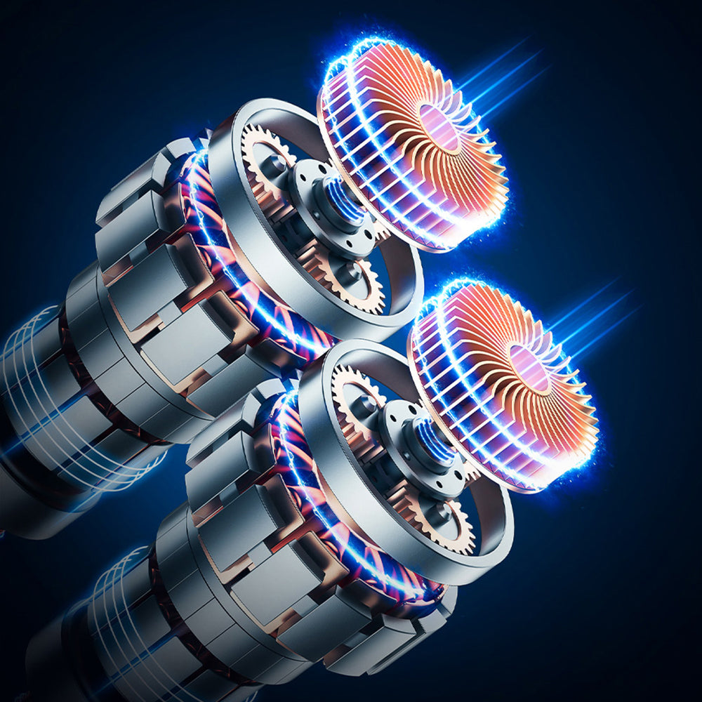 Baseus - Car Compressor Mega EnergyPump (CRNL060001) - Dual Cylinder, LED Display, 6000mAh, Cable USB to Type-C - Black