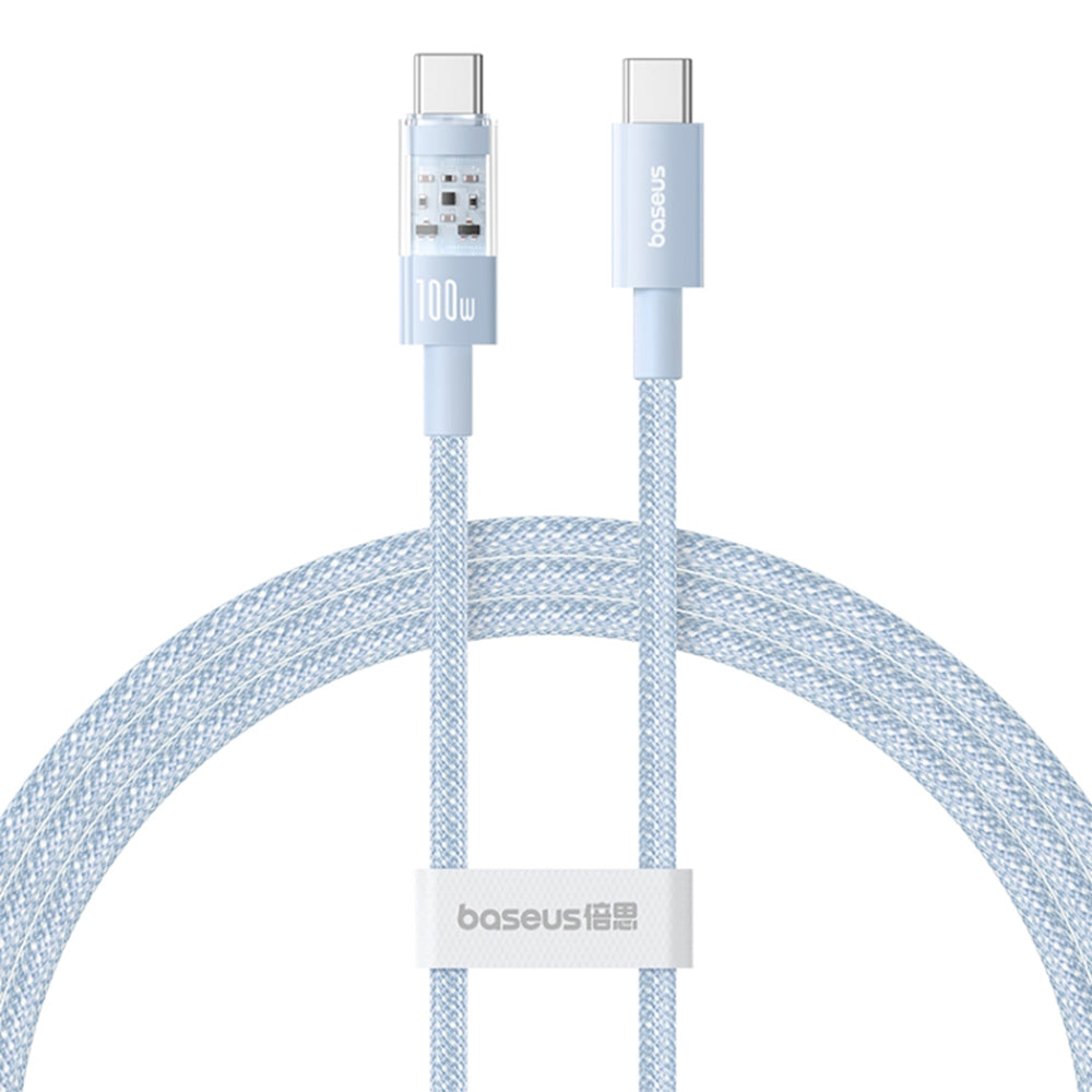Baseus - Data Cable Gem (P10373000311-00) - Type-C to Type-C, Super Fast Charging 100W, 1m - Galaxy Blue