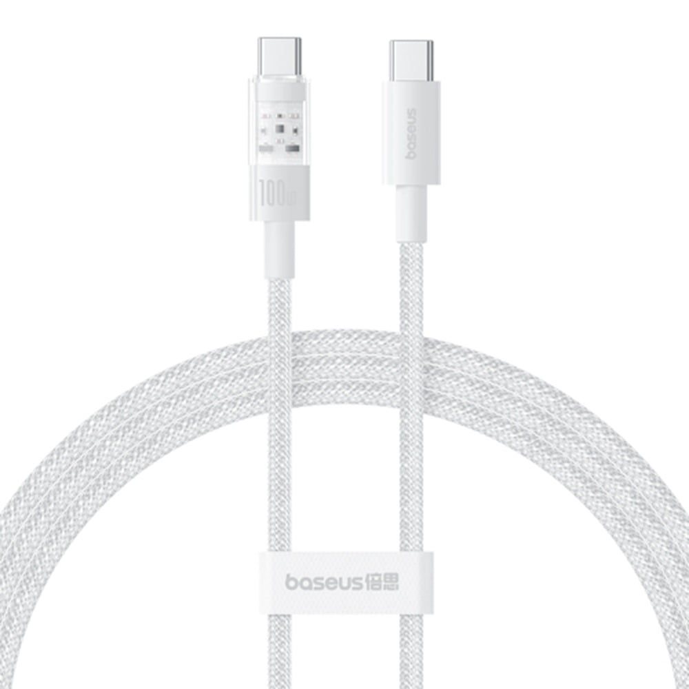 Baseus - Data Cable Gem (P10373000211-01) - Type-C to Type-C, Super Fast Charging 100W, 2m - Moon White