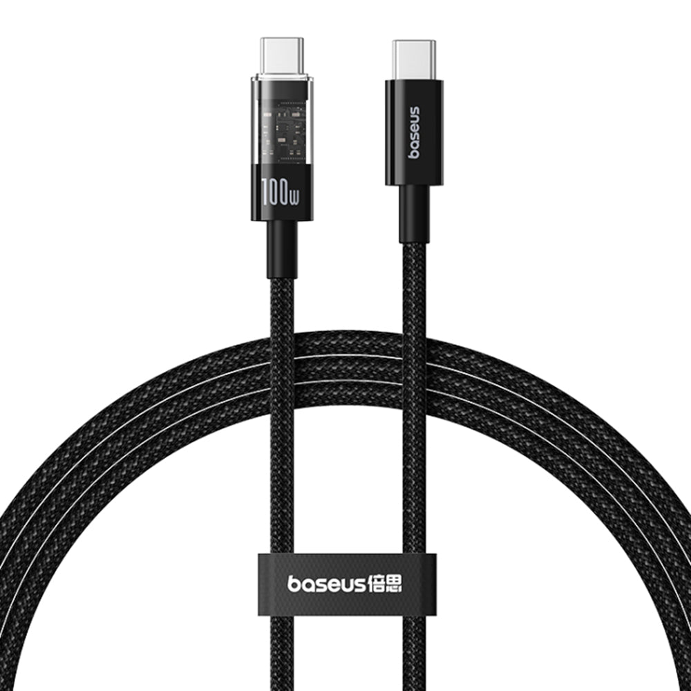 Baseus - Data Cable Gem (P10373000111-01) - Type-C to Type-C, Super Fast Charging 100W, 2m - Cluster Black
