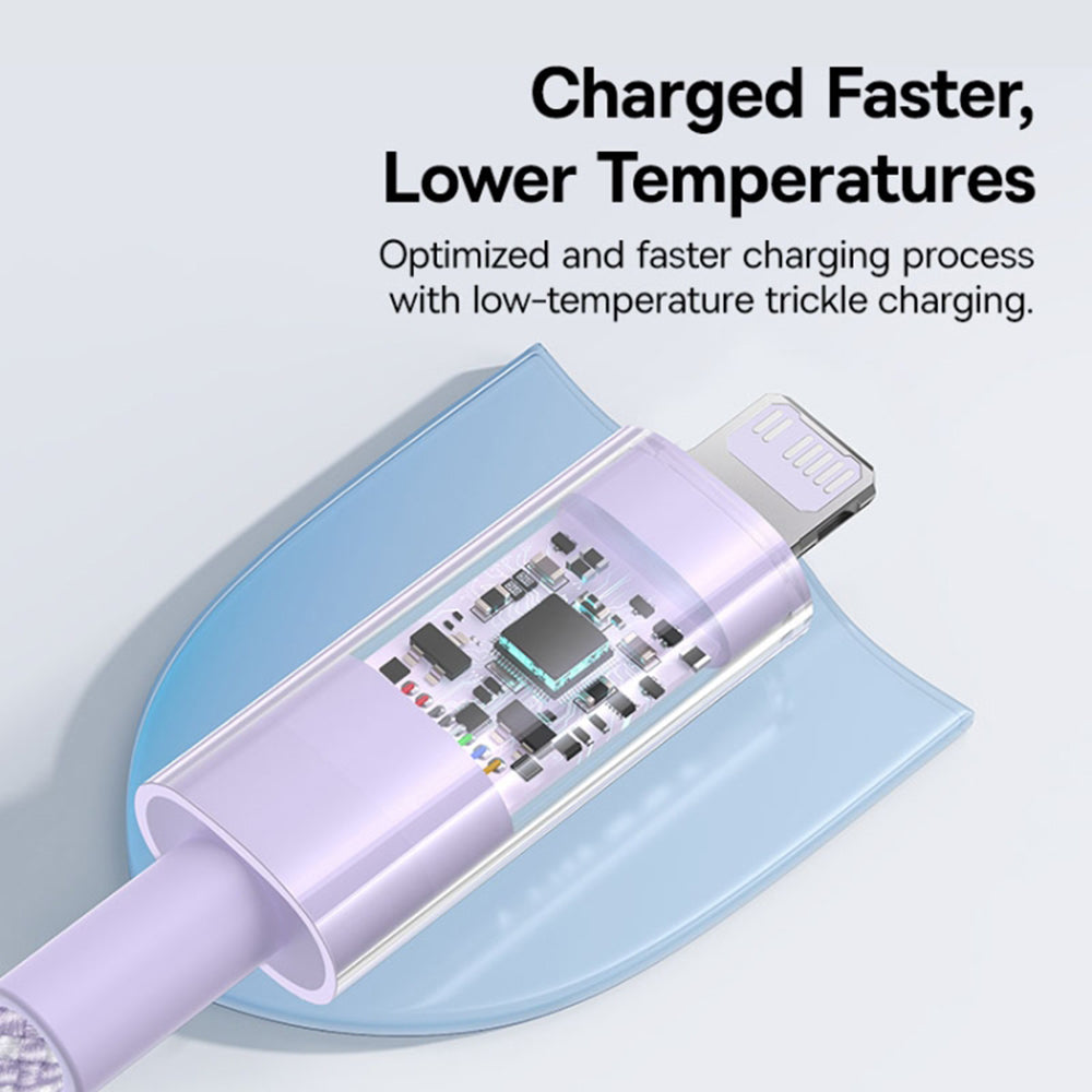 Baseus - Data Cable Gem (P10373001511-00) - USB-C to Lightning, Fast Charging 20W, 1m - Nebula Purple