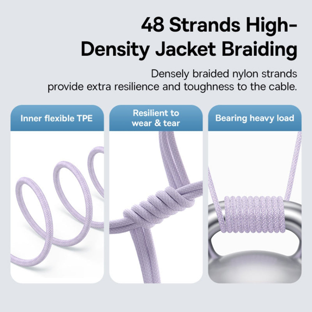 Baseus - Data Cable Gem (P10373001511-00) - USB-C to Lightning, Fast Charging 20W, 1m - Nebula Purple