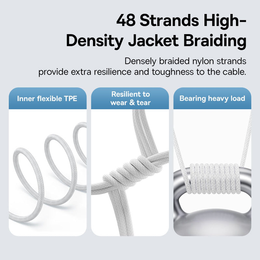 Baseus - Data Cable Gem (P10373001211-00) - USB-C to Lightning, Fast Charging 20W, 1m - Moon White