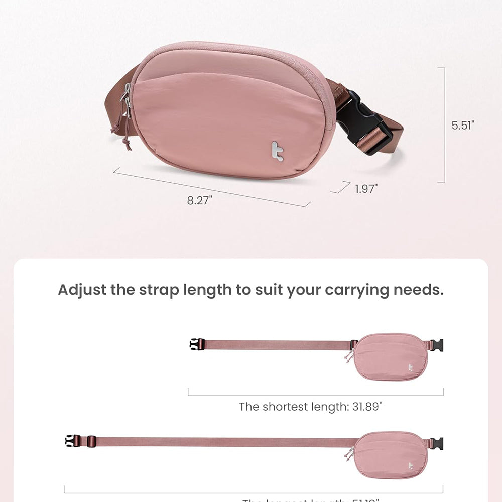 Tomtoc - Waist Bag T32 (T32S1P1) - with Belt for Recreational Activity, Fitness - Pink