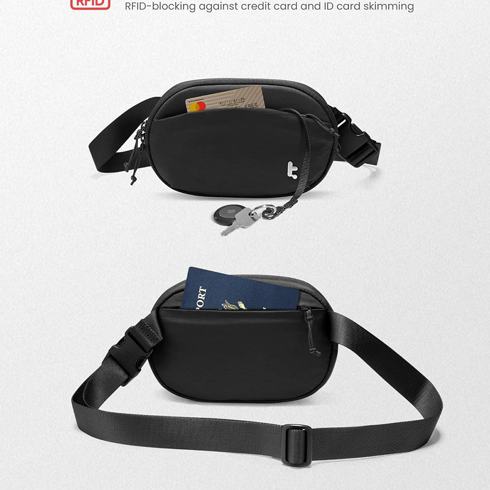 Tomtoc - Waist Bag T32 (T32S1G1) - with Belt for Recreational Activity, Fitness - Gray