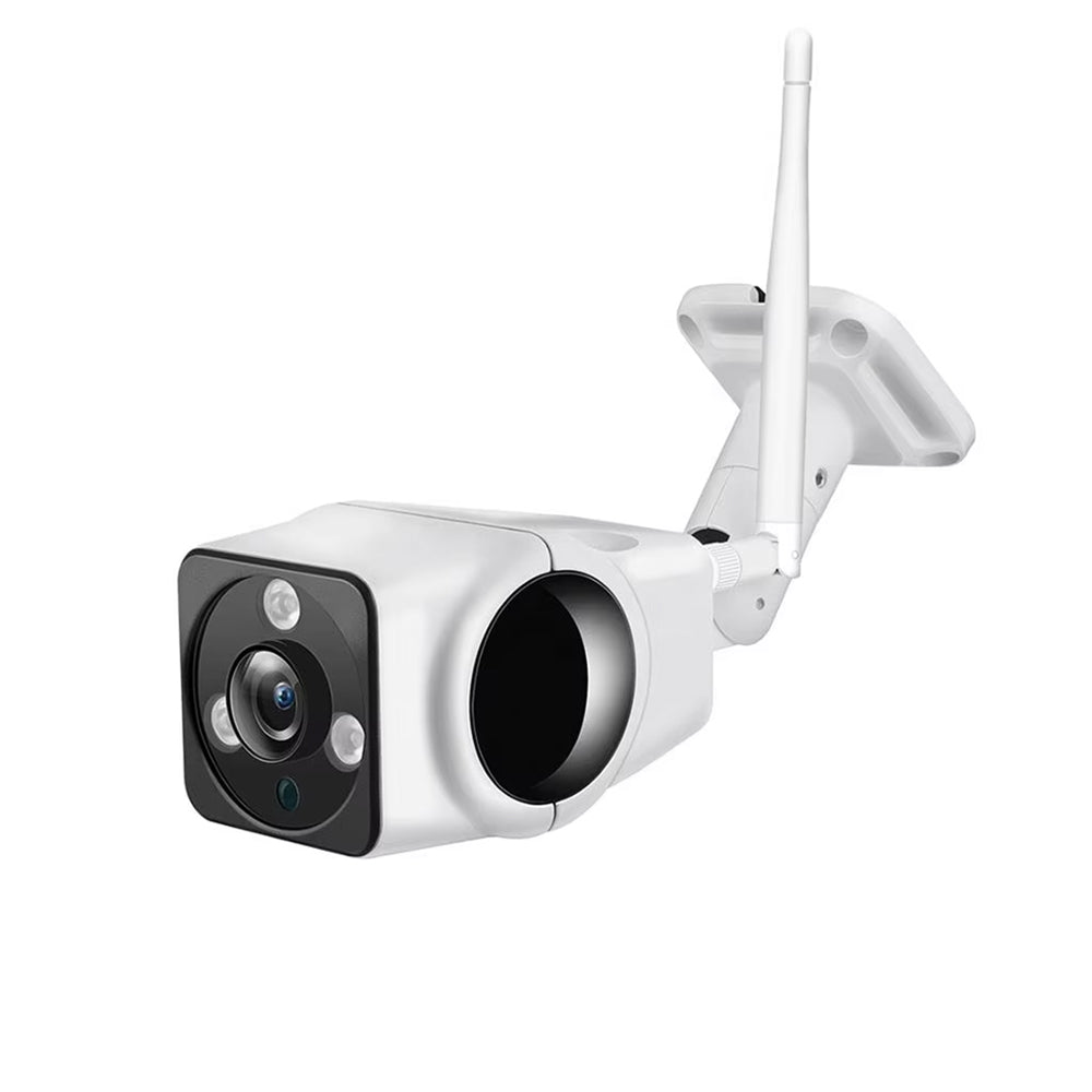 Techsuit - Outdoor Wi-Fi Camera (K5) - 3MP, Nigh Vision, 360Â° Fisheye Lens, Waterproof, V380 PRO App - White