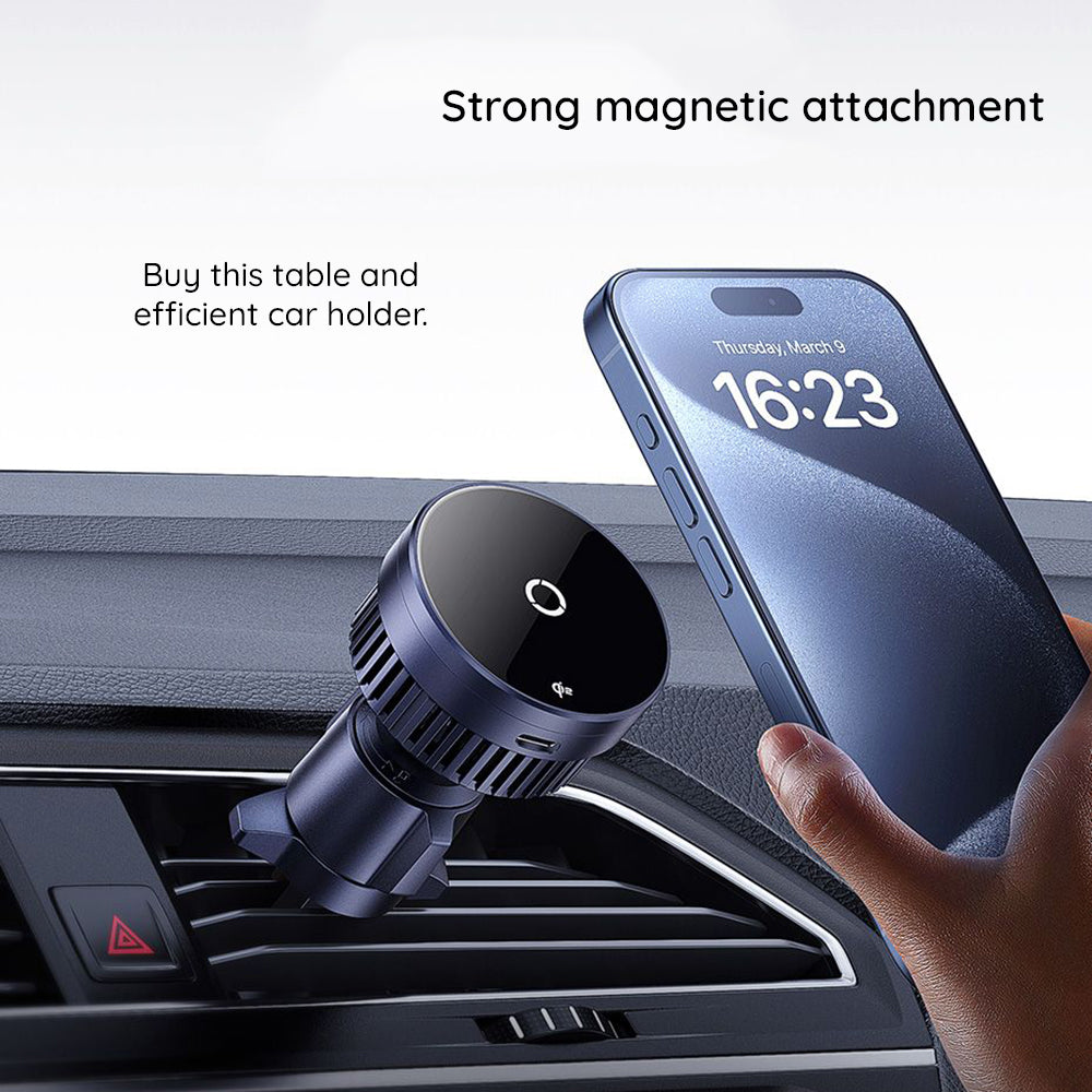 Baseus - Car Holder MagPro Series (C40164100121-01) - for Air Vent, Wireless Charging, Qi2.0, 15W - Cosmic Black