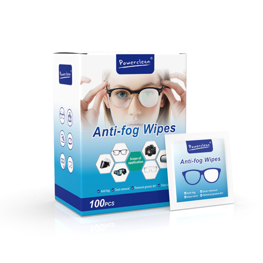 Techsuit - (100 pcs) Glasses Cleaning Wipes (ETSA1) - Anti-Fog, Antibacterial, Dust and Grease Dirt Removal - White