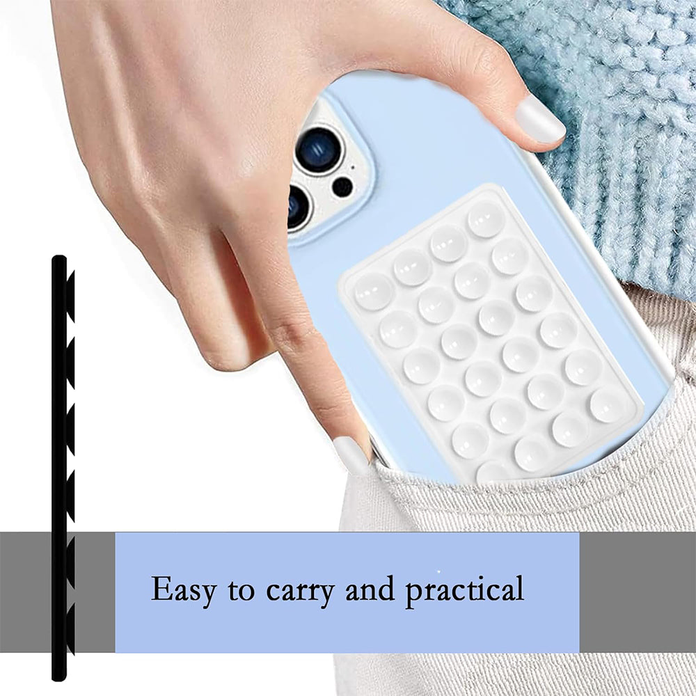 Techsuit - Phone Holder (SPP-PAD) - Suction Pad for Selfies, Silicone, Adhesive Mount, Rectangular Shape - Powder Pink