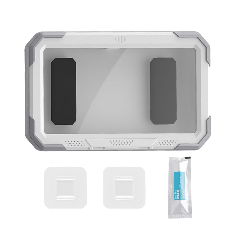 Techsuit - Phone Holder (LC-888) - Wall Box Case, Anti-Fog, with Adhesive Hooks, Waterproof - White / Gray