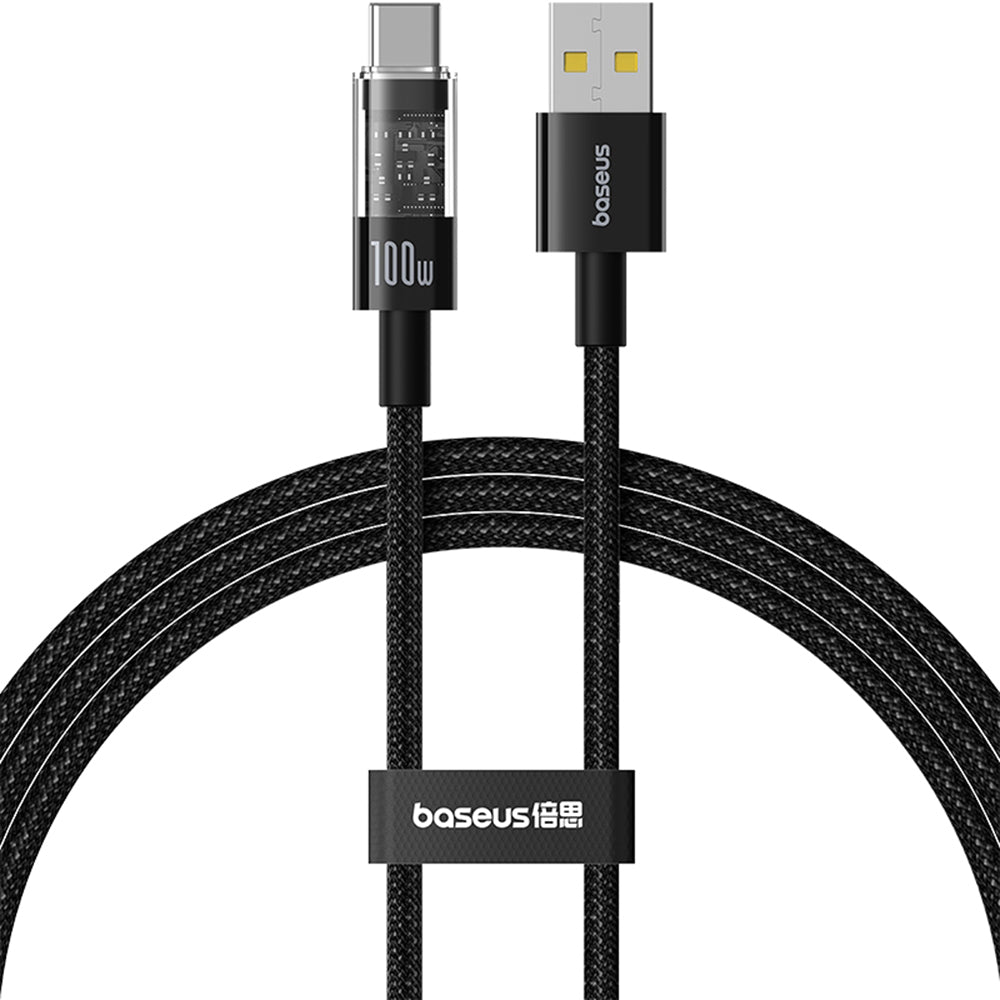 Baseus - Data Cable Gem (P10373002111-01) - USB to Type-C, Super Fast Charging 100W, 2m - Cluster Black