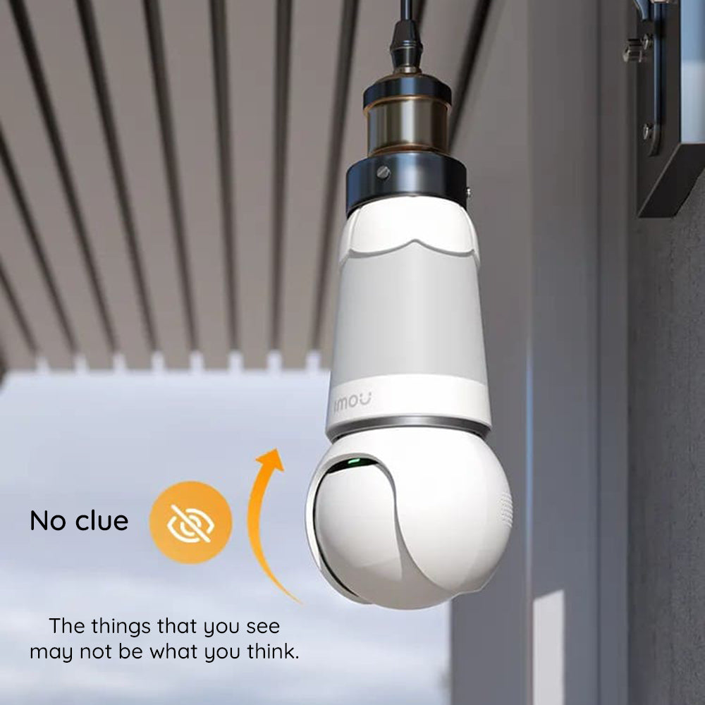 Imou - Indoor Wi-Fi Bulb Cam (IPC-S6DP-5M0WEB-E27) - 5MP, E27 Light Bulb, Built-in Mic, Human Detection, Night Vision - White