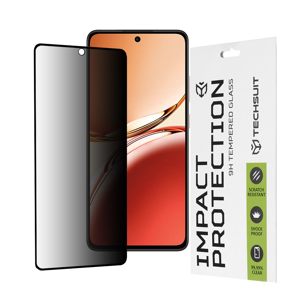 Techsuit - 111D Privacy FullÂ Glue - Oppo Reno12 F 4G / Reno12 F 5G / Reno12 FS 4G / Reno12 FS 5G - Black