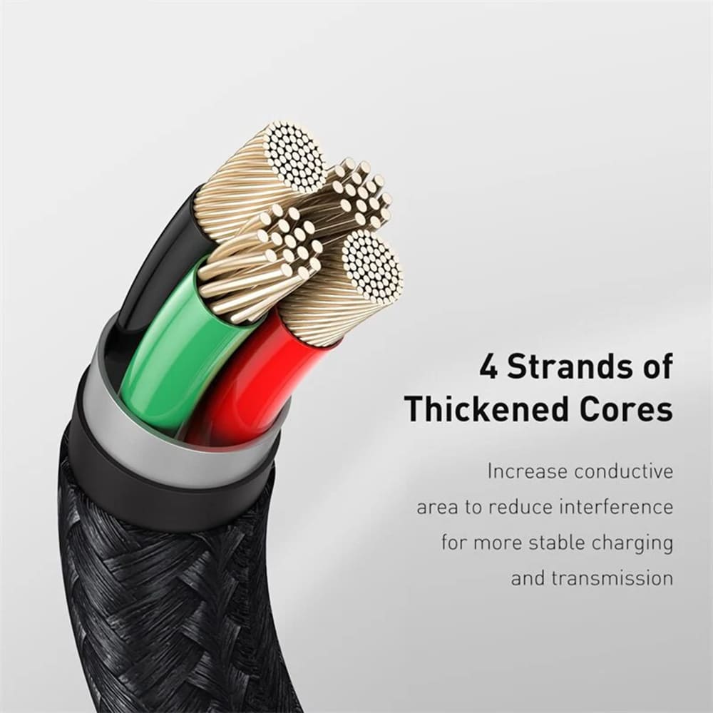 Baseus - Data Cable Cafule Series Metal (CALJK-B01) - USB to Lightning 2.4A, 2m - Black