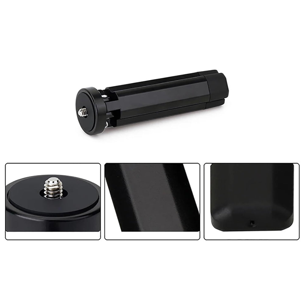 Techsuit - Mini Tripod (TPD2) - for Selfie Sticks, Universal, with 1/4 inch Screw, Aluminum Alloy - Black
