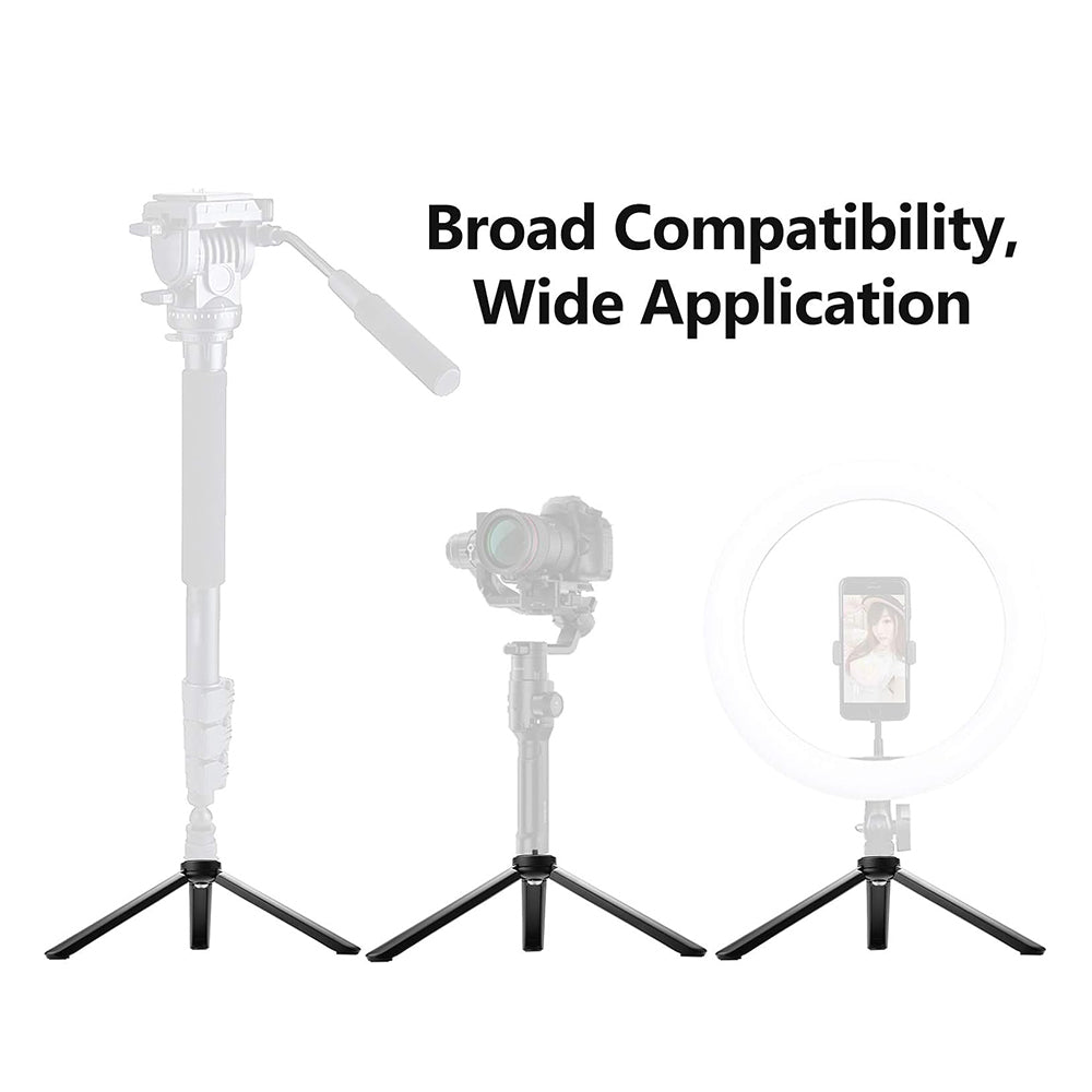 Techsuit - Mini Tripod (TPD3) - Adjustable, with 1/4 Inch Screw Key for ILDC, DSLR Camera - Black