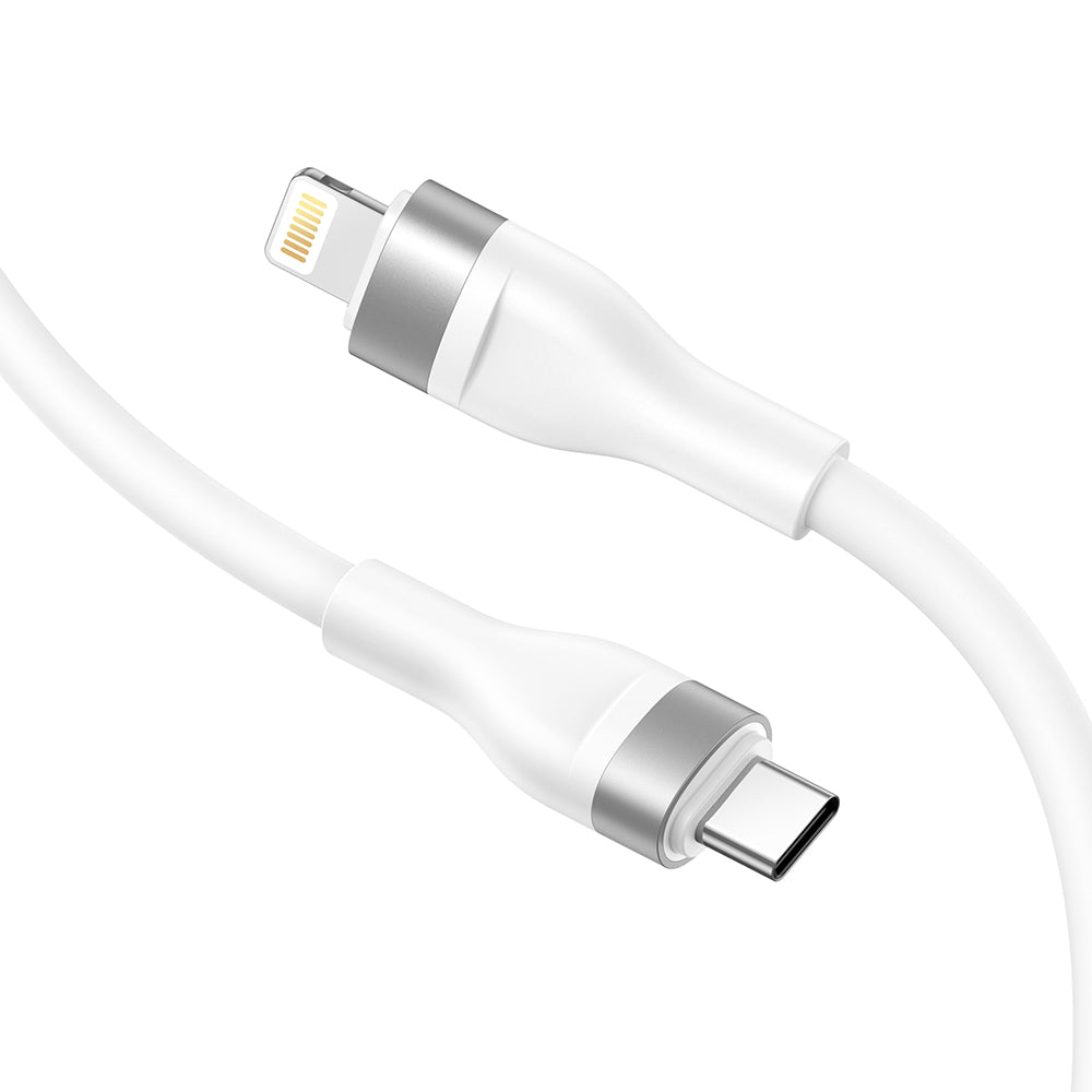 Lito - Data Cable (LD02CL) - Type-C to Lightning, Fast Charging, 30W, Tangle-free, Soft Silicone, 1.2m - White