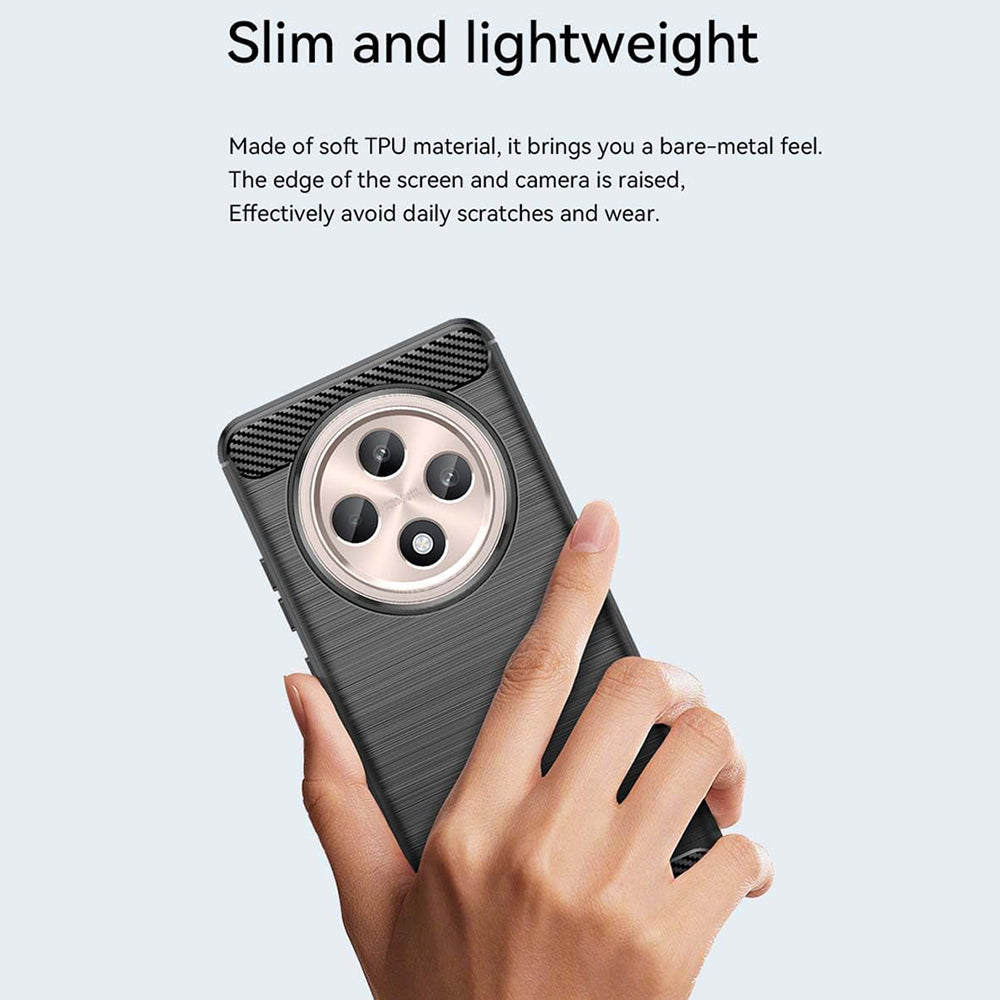 Techsuit - Carbon Silicone - Oppo Reno12 F 4G / Reno12 F 5G / Reno12 FS 4G / Reno12 FS 5G - Black