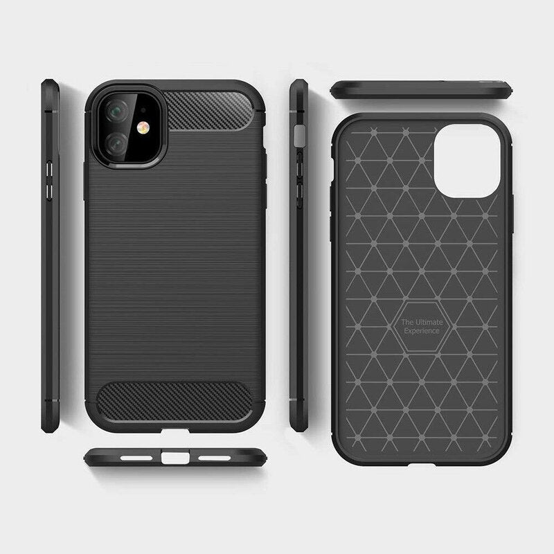 Techsuit - Carbon Silicone - iPhone 12 / iPhone 12 Pro - Black