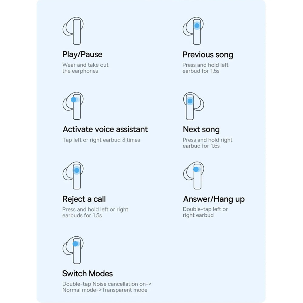 Baseus - Wireless Earbuds Bowie M2 (A00024000221-Z1) - TWS, Bluetooth - Moon White