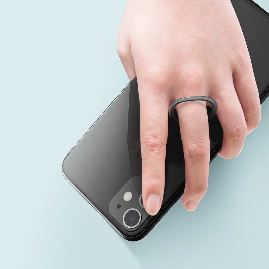 Baseus - Phone Ring Invizible (SUYB-0S) - Standing and Folding Feature, 360° Rotating, Ultra-Thin, 3M Adhesive - Silver