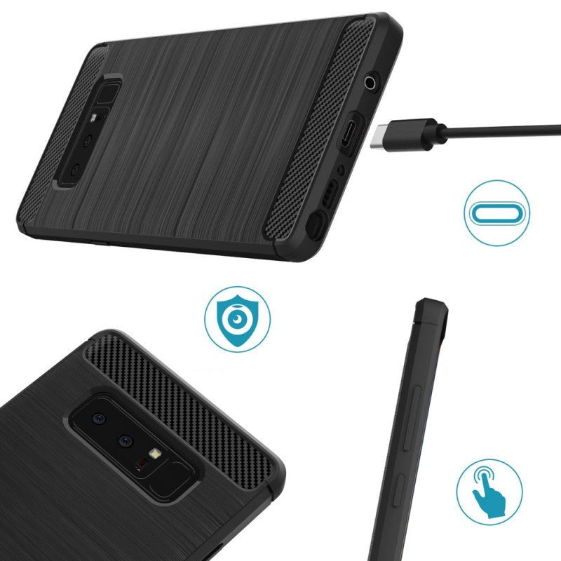 Techsuit - Carbon Silicone - Galaxy Note 8 - Black