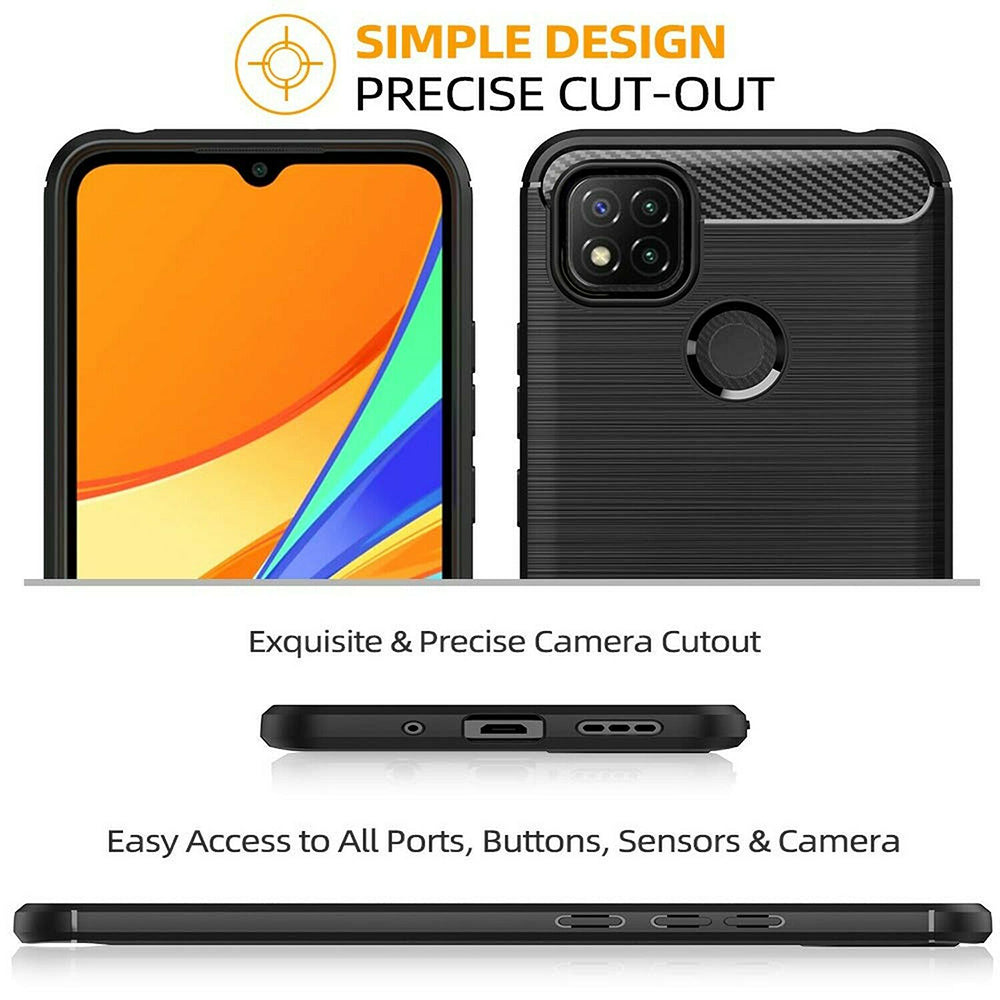 Techsuit - Carbon Silicone - Xiaomi Redmi 9C / Redmi 9C NFC - Black
