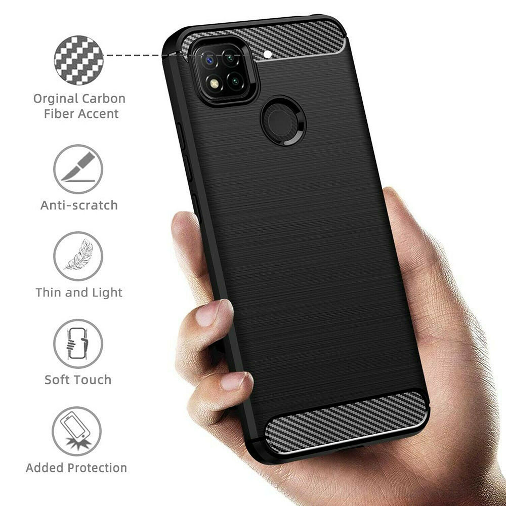 Techsuit - Carbon Silicone - Xiaomi Redmi 9C / Redmi 9C NFC - Black