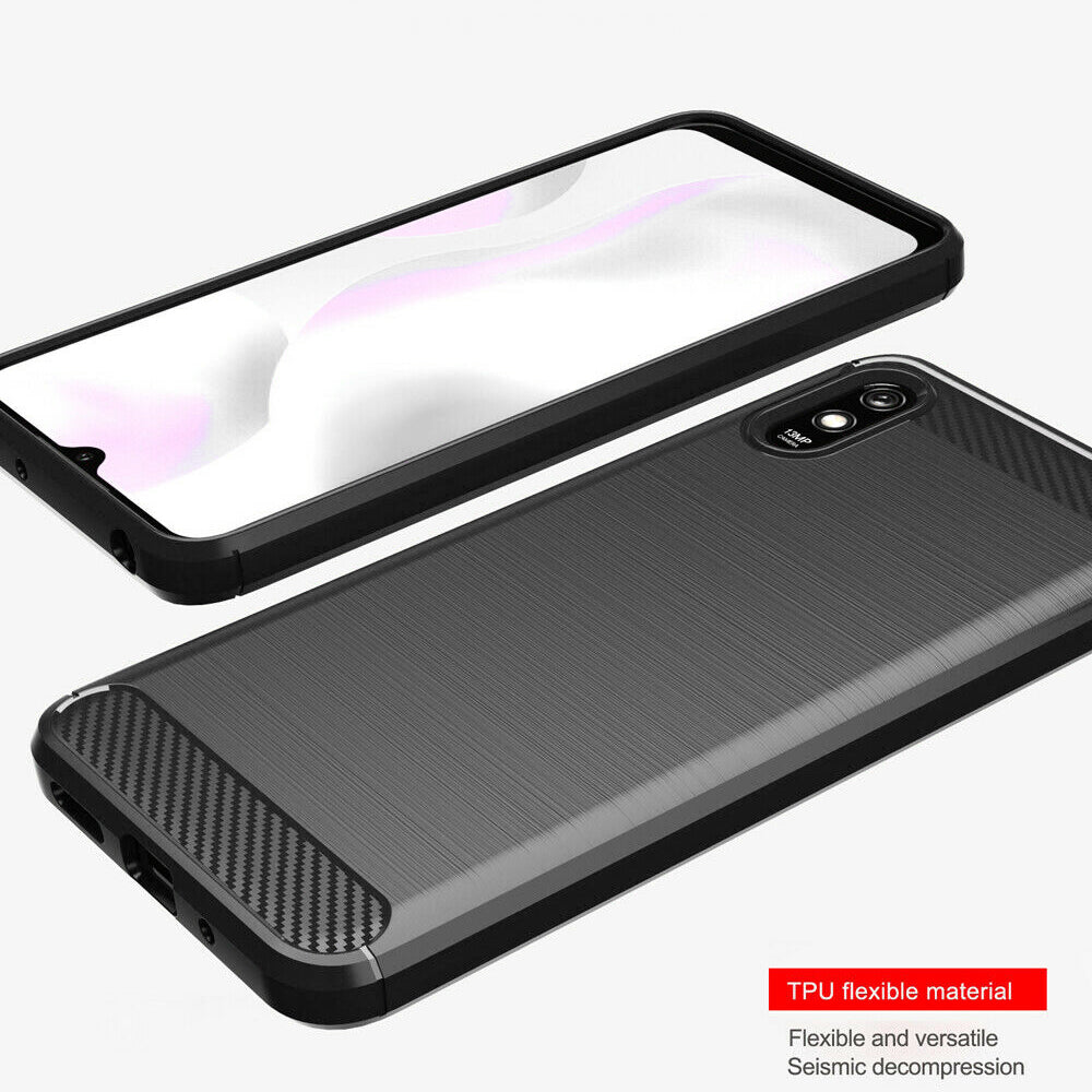 Techsuit - Carbon Silicone - Xiaomi Redmi 9A / Redmi 9AT - Black