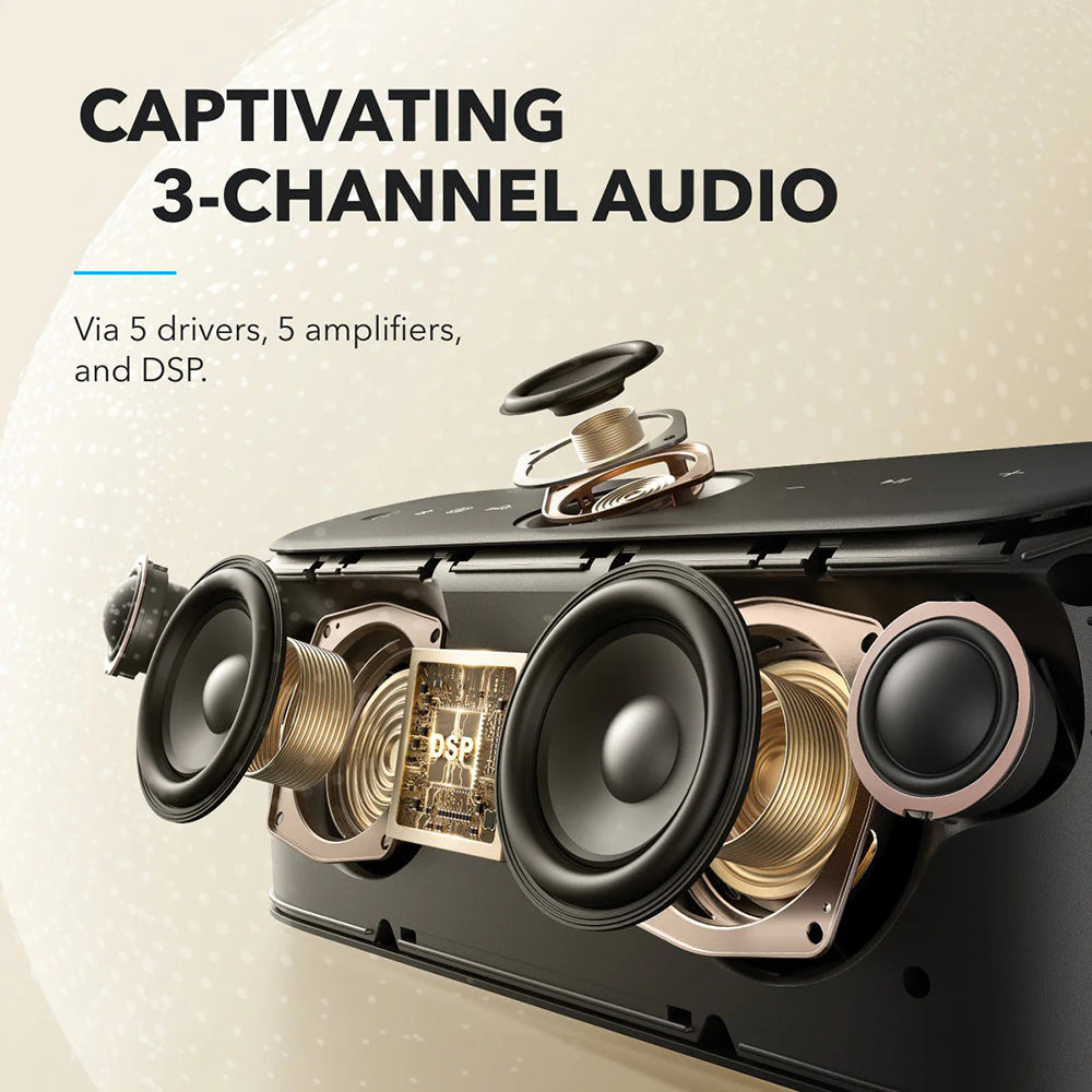 Anker - Wireless Speaker SoundCore Motion X600 (A3130011) - Hi-Res Sound, Waterproof IPX7, 50W - Black