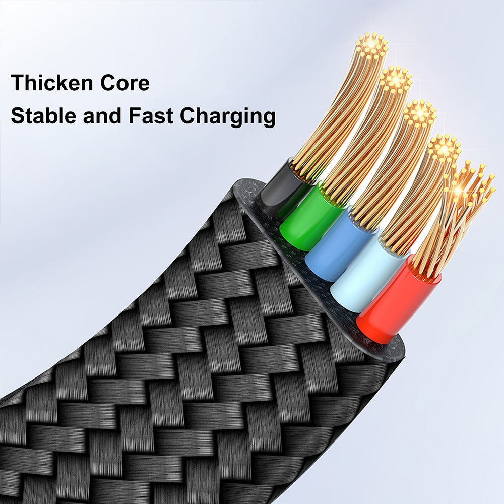 Lito - Data Cable (LD11C) - USB to Type-Cn Fast Charging, Angled Design, Gold Plated Interface, 2.4A, 1m - Black