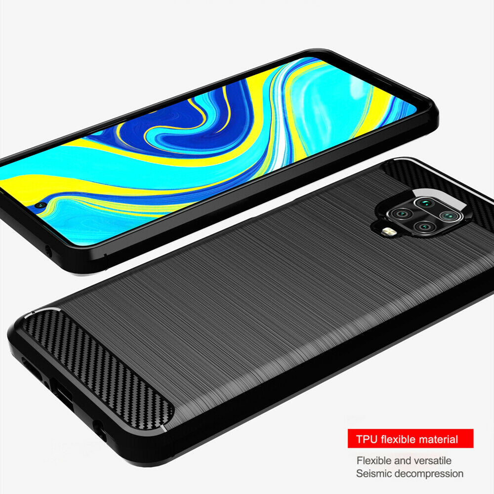 Techsuit - Carbon Silicone - Xiaomi Redmi Note 9S / Redmi Note 9 Pro / Note 9 Pro Max - Black