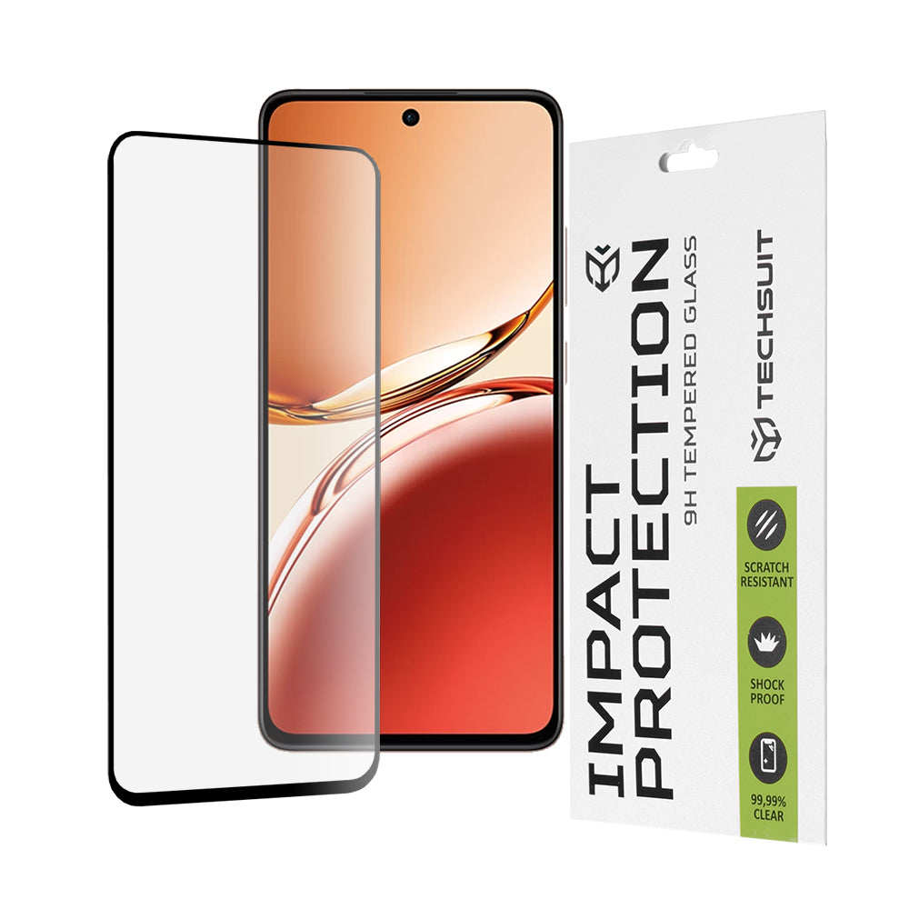 Techsuit - 111D Full Cover / Full Glue Glass - Oppo Reno12 F 4G / Reno12 F 5G / Reno12 FS 4G / Reno12 FS 5G - Black