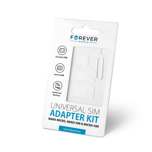 Forever Αντάπτορες Nano Sim 3 Σε 1 Σε Λευκό Χρώμα – Θήκη για κινητό από το PhoneBazaar.gr