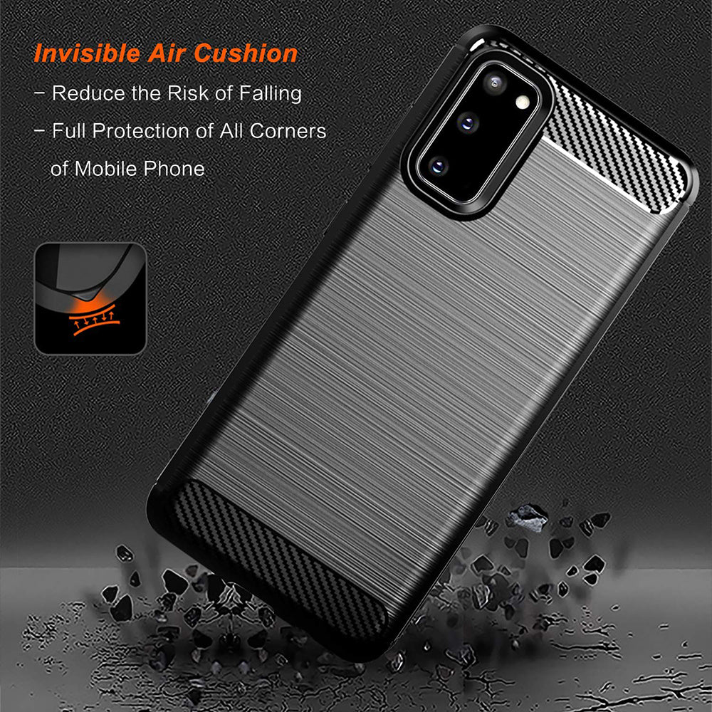 Techsuit - Carbon Silicone - Galaxy S20 4G / S20 5G - Black