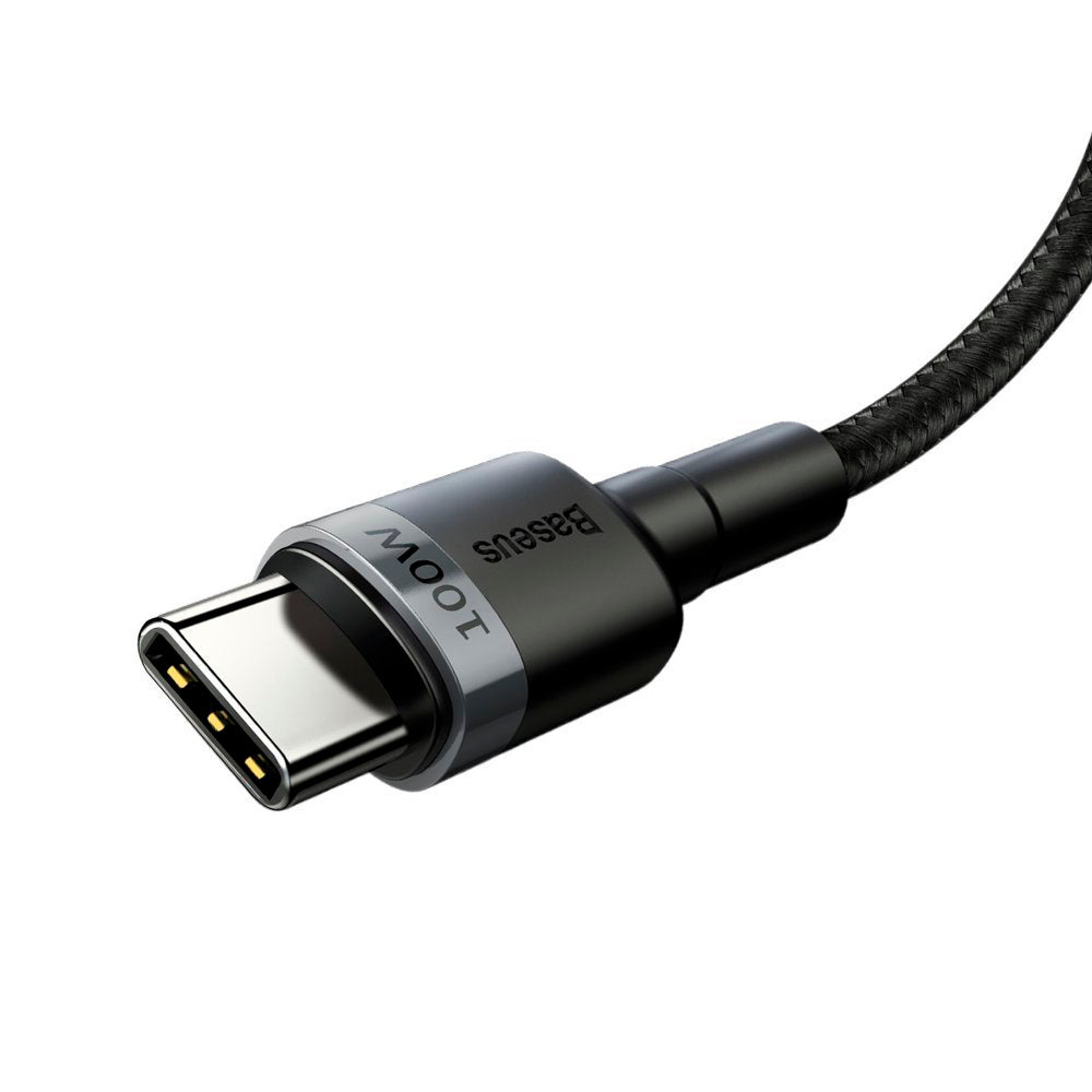 Baseus - Data Cable Cafule (CATKLF-ALG1) - Type-C to Type-C, Flash Charging, PD 2.0, 100W, 480Mbps, 2m - Gray / Black