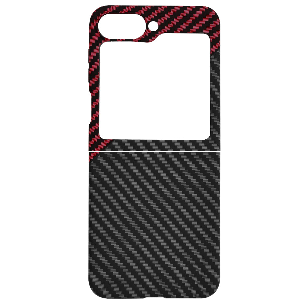 Techsuit - Carbonite FiberShell - Galaxy Z Flip6 / Flip7 FE - Red Vortex
