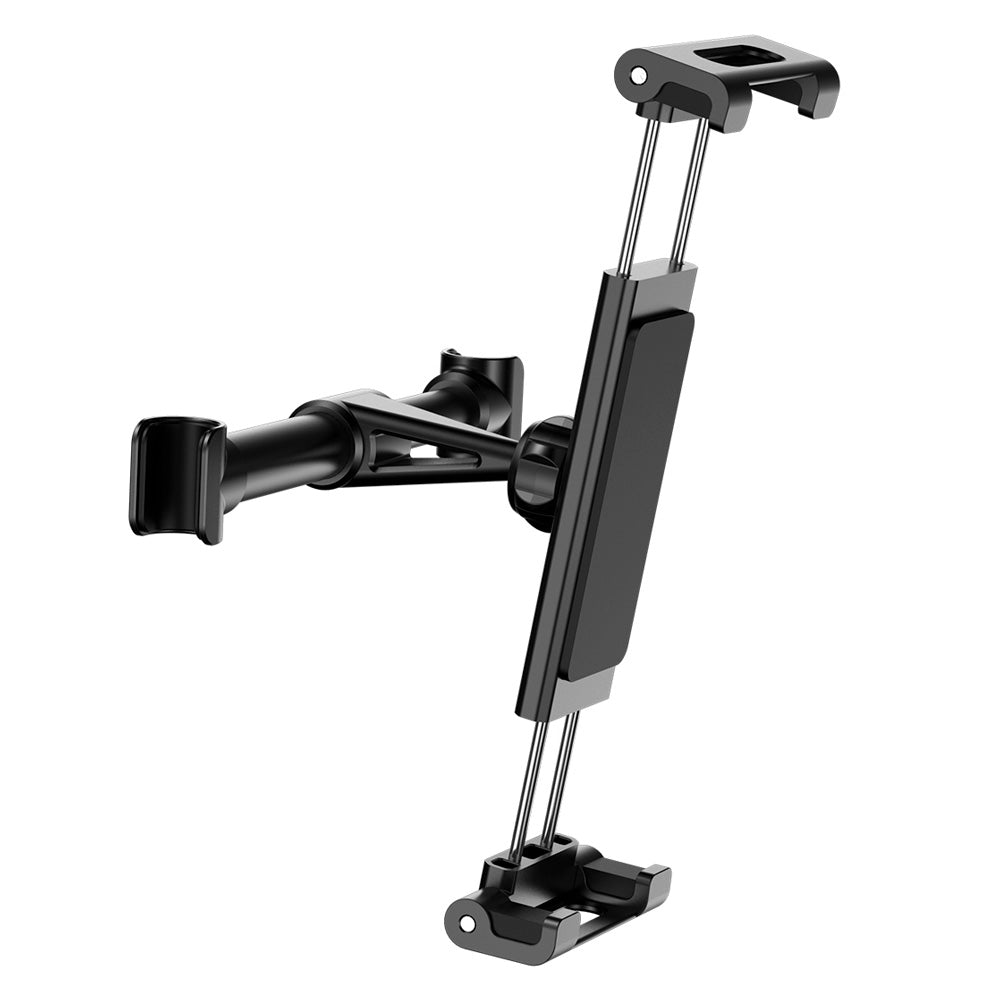Baseus - Car Holder (SUHZ-01) - for Phone/Tablet, 360° Adjustable, Clamps Grip 4.7 - 12.9", for Headrest - Black